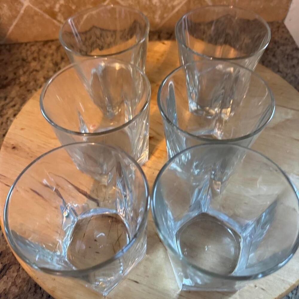 Set of 4 clear glass